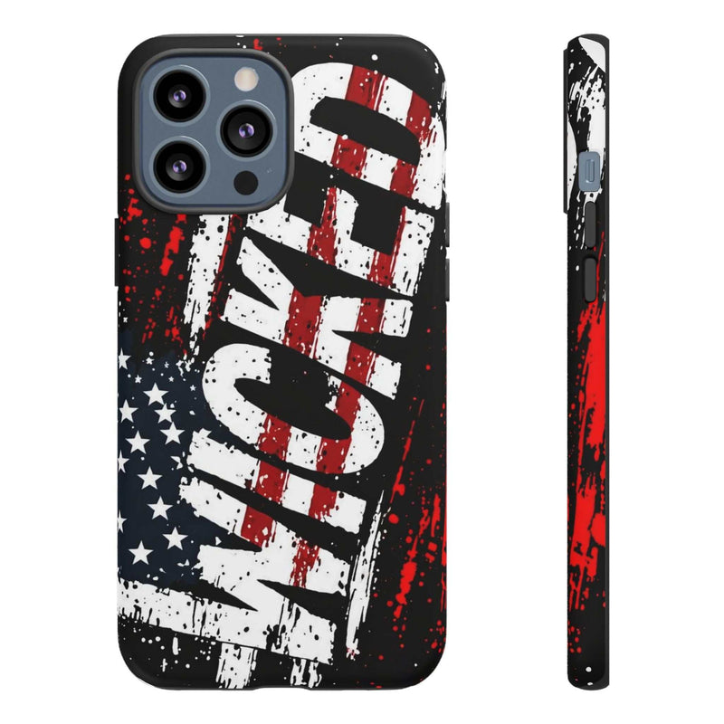 Distressed American flag phone case with "VETERAN" graphic by Printify, showcasing rugged patriotic design and protection.