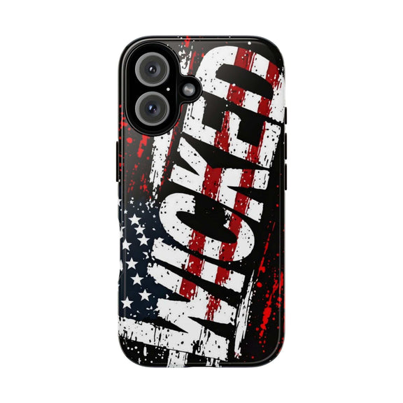 Distressed American flag phone case with "VETERAN" graphic by Printify, showcasing rugged patriotic design and protection.