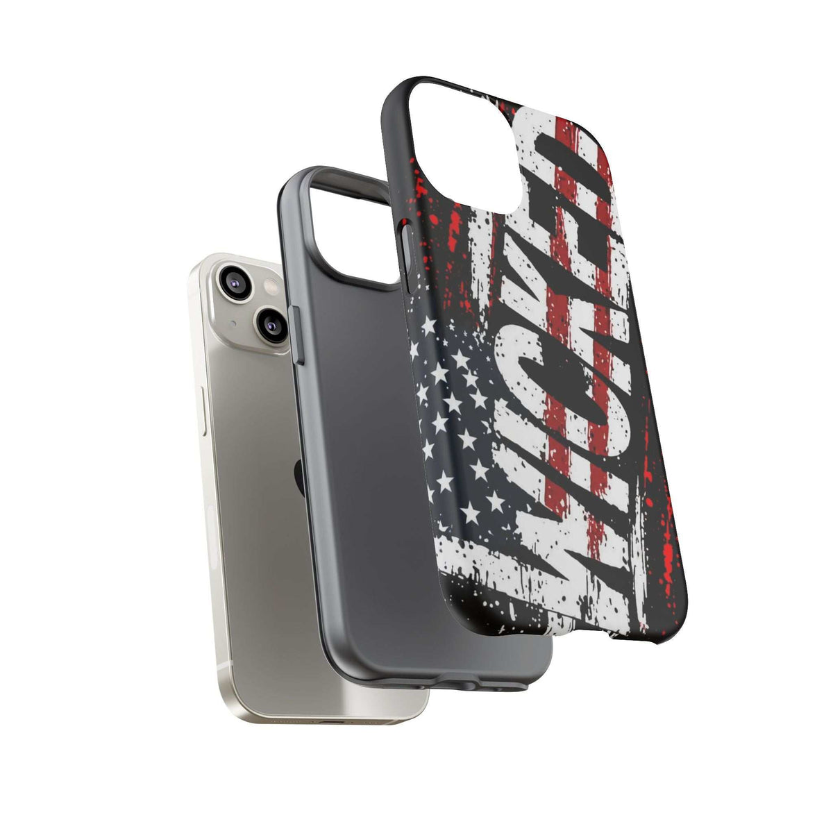 Distressed American Flag phone case featuring "VETERAN" graphic by Printify, showcasing rugged patriotic design.