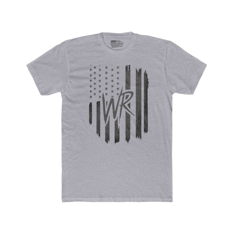 Wicked & Riled Graphic Tee featuring the OG Rebels Flag design by Printify, in a casual, relaxed fit on a model.