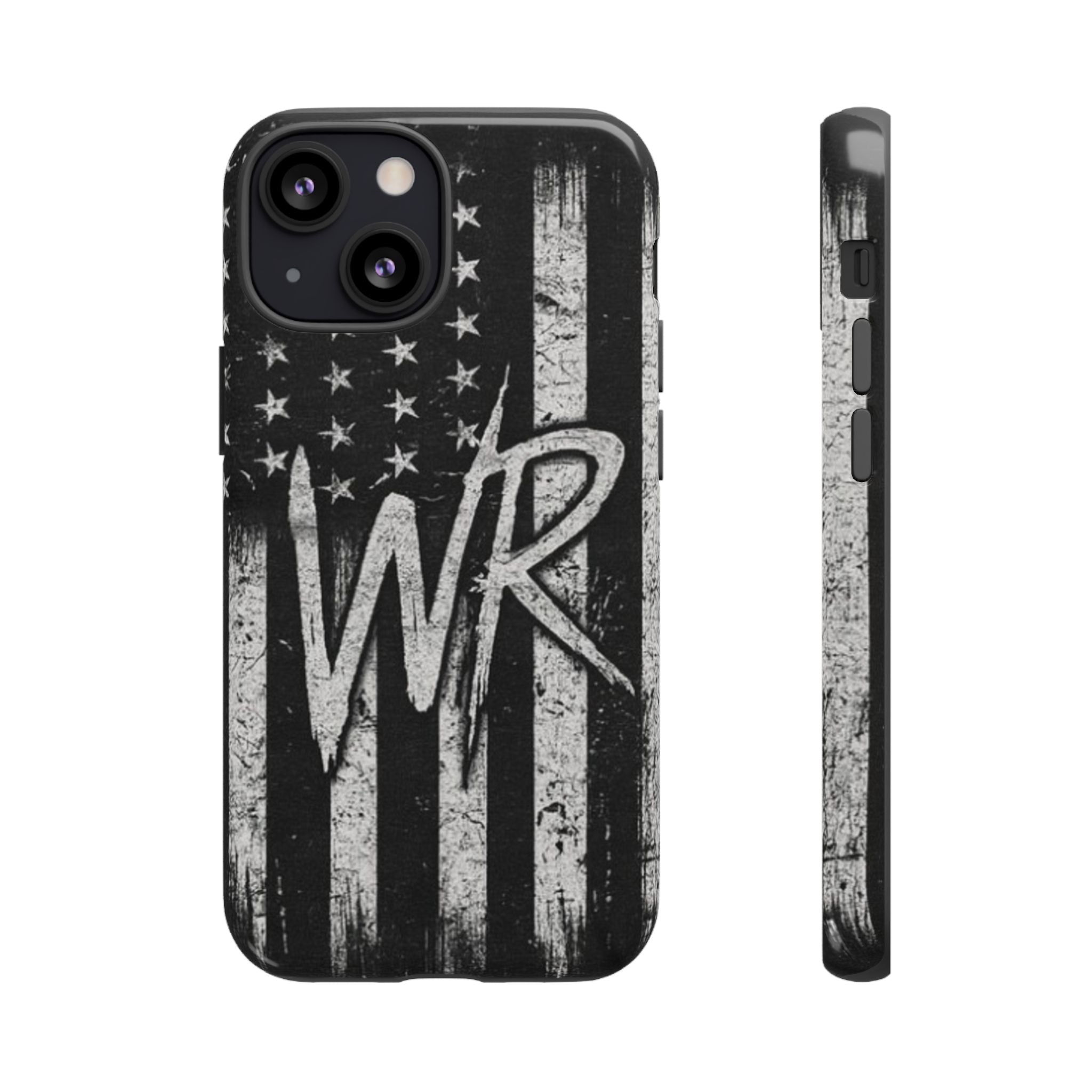 Patriotic Monogram Tough Phone Case – Distressed American Flag with WR