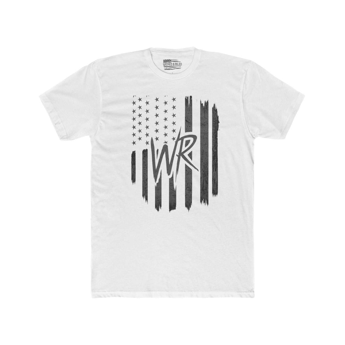 Wicked & Riled Graphic Tee featuring the OG Rebels Flag design on a soft cotton t-shirt by Printify.