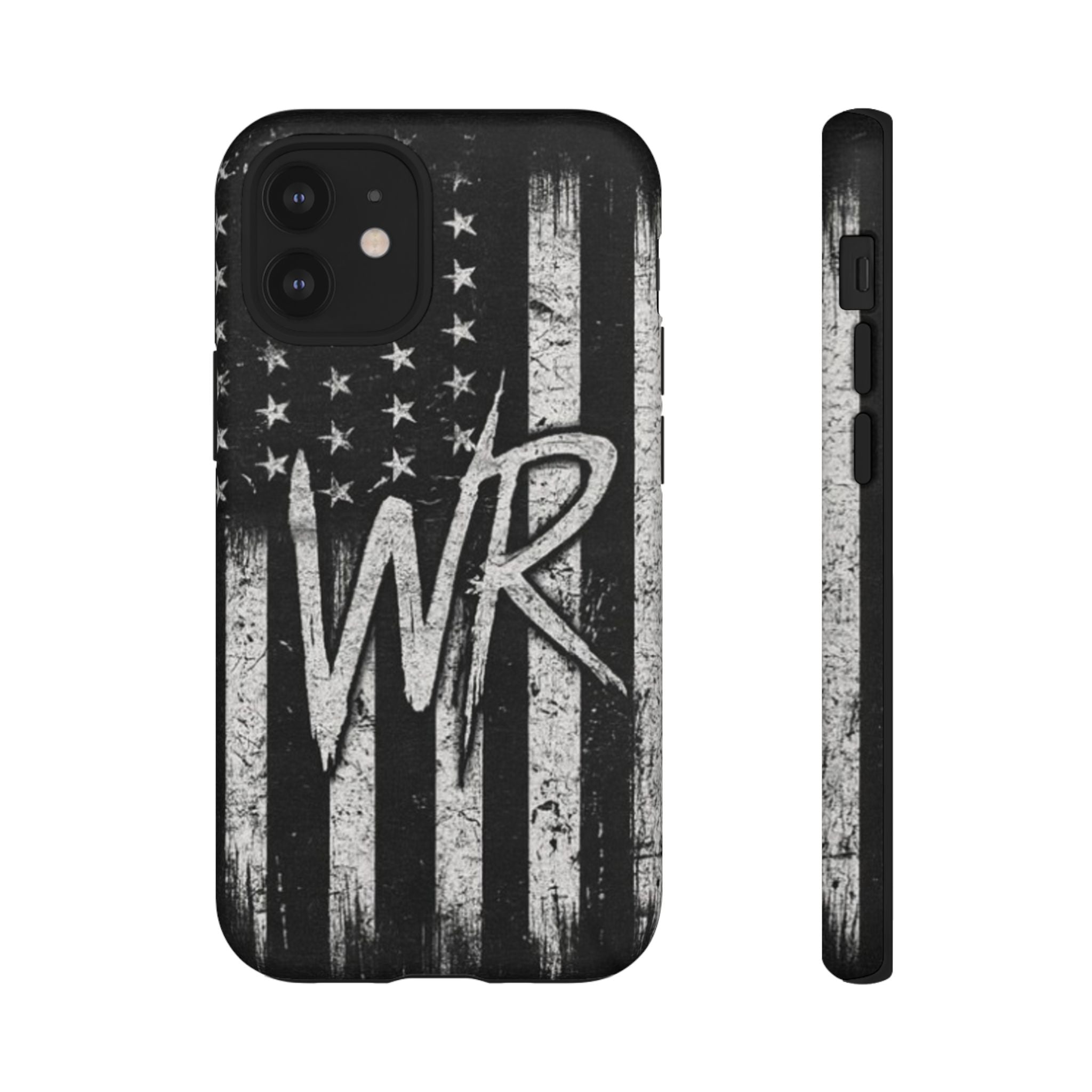 Patriotic Monogram Tough Phone Case – Distressed American Flag with WR