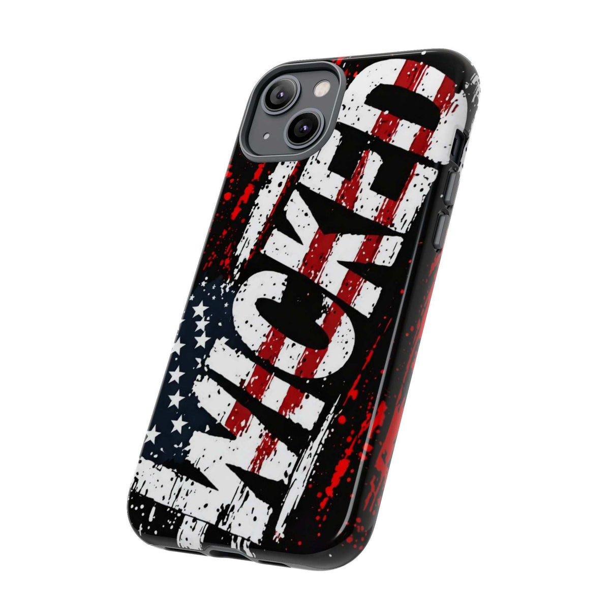 Distressed American flag phone case with "VETERAN" graphic, showcasing rugged patriotic design by Printify.