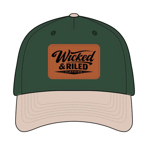 Distressed leather patch baseball cap featuring American flag logo by Printify, showcasing a casual and rugged style.