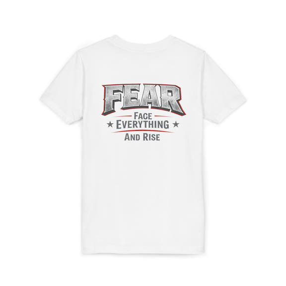 Youth Tee  "FEAR: Face Everything And Rise" Motivational Graphic T-Shirt - Wicked & Riled Clothing