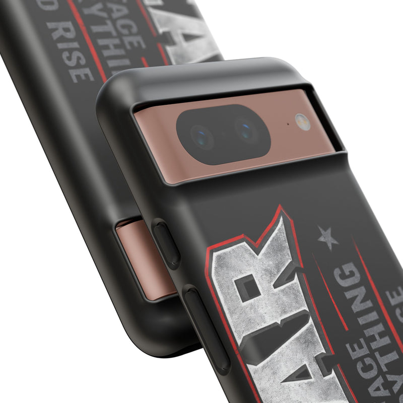 Fear Face Everything and Rise Phone Case by Printify, featuring a bold graphic design on a sleek protective case.