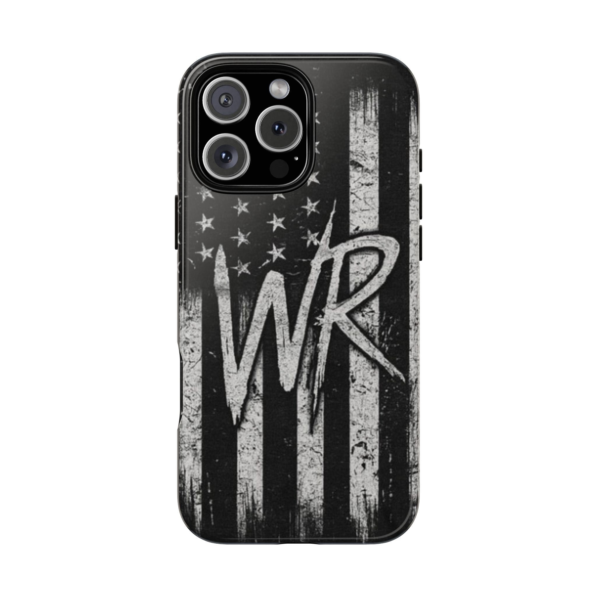 Patriotic Monogram Tough Phone Case – Distressed American Flag with WR