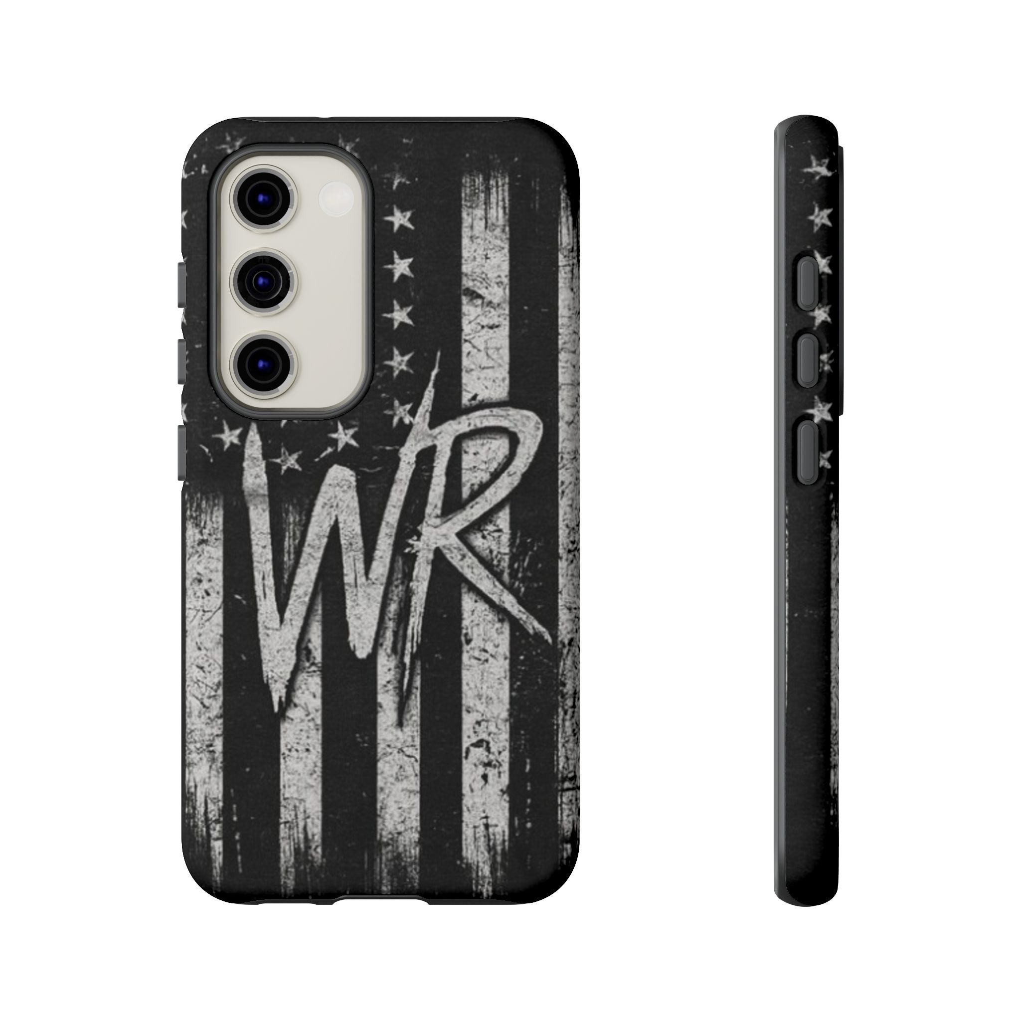 Patriotic Monogram Tough Phone Case – Distressed American Flag with WR