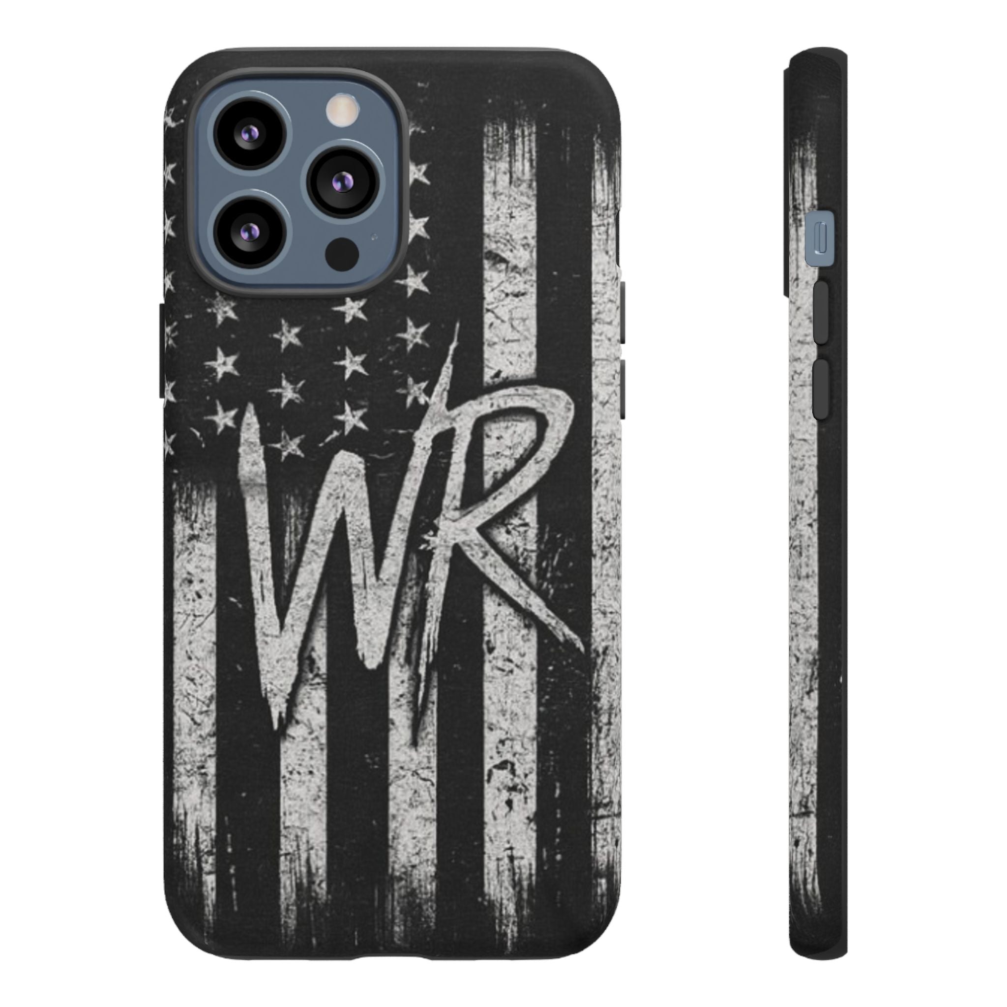 Patriotic Monogram Tough Phone Case – Distressed American Flag with WR