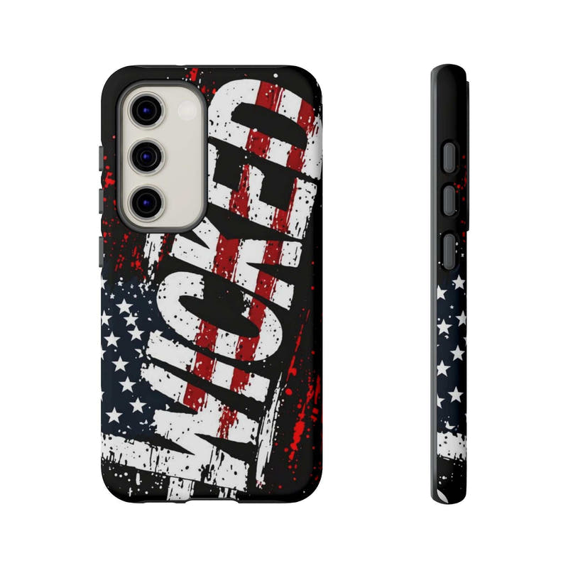 Distressed American Flag phone case featuring "VETERAN" graphic by Printify, showcasing rugged patriotic design.