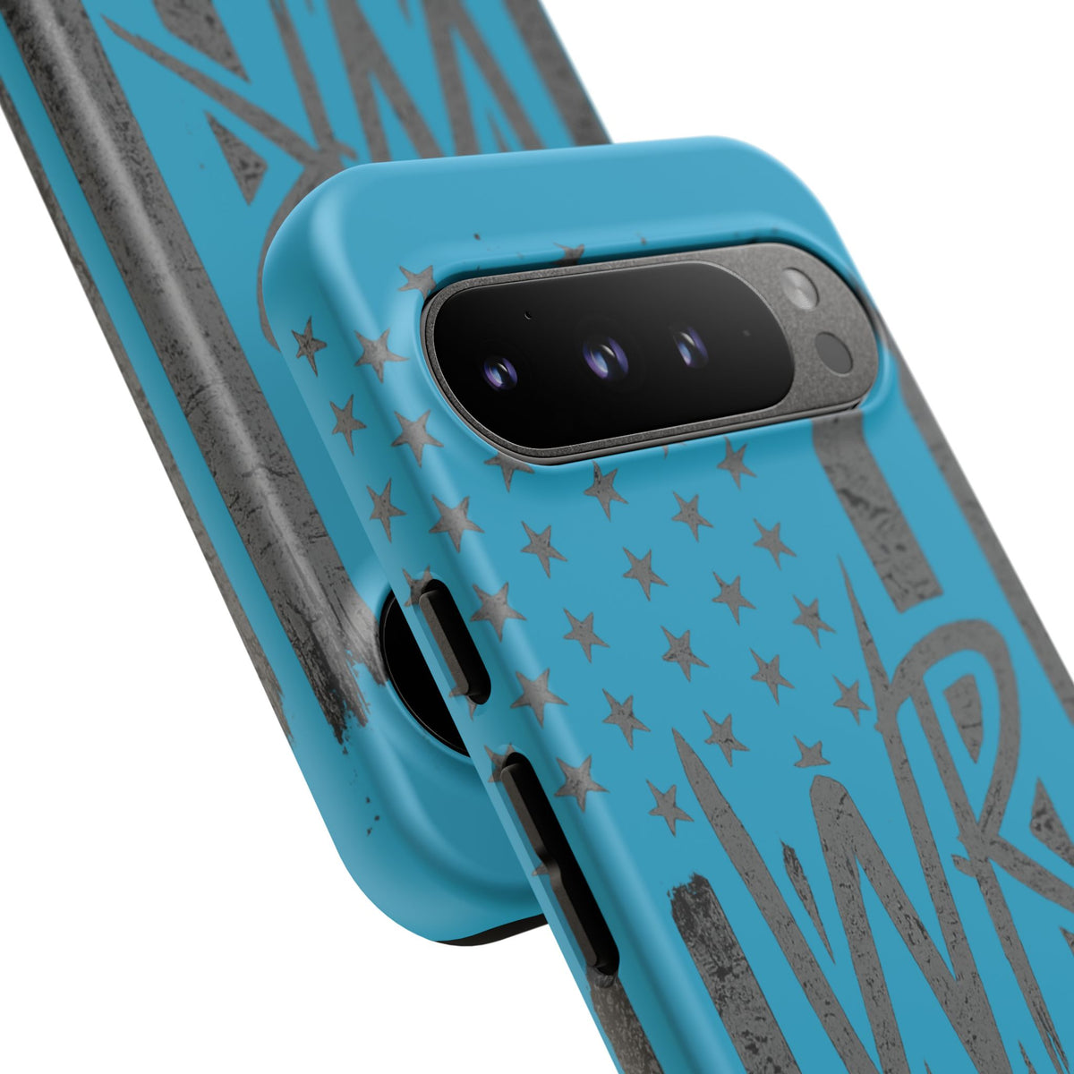 Patriotic blue 'WR' flag phone case from Printify, featuring a durable design with vibrant colors and bold graphics.