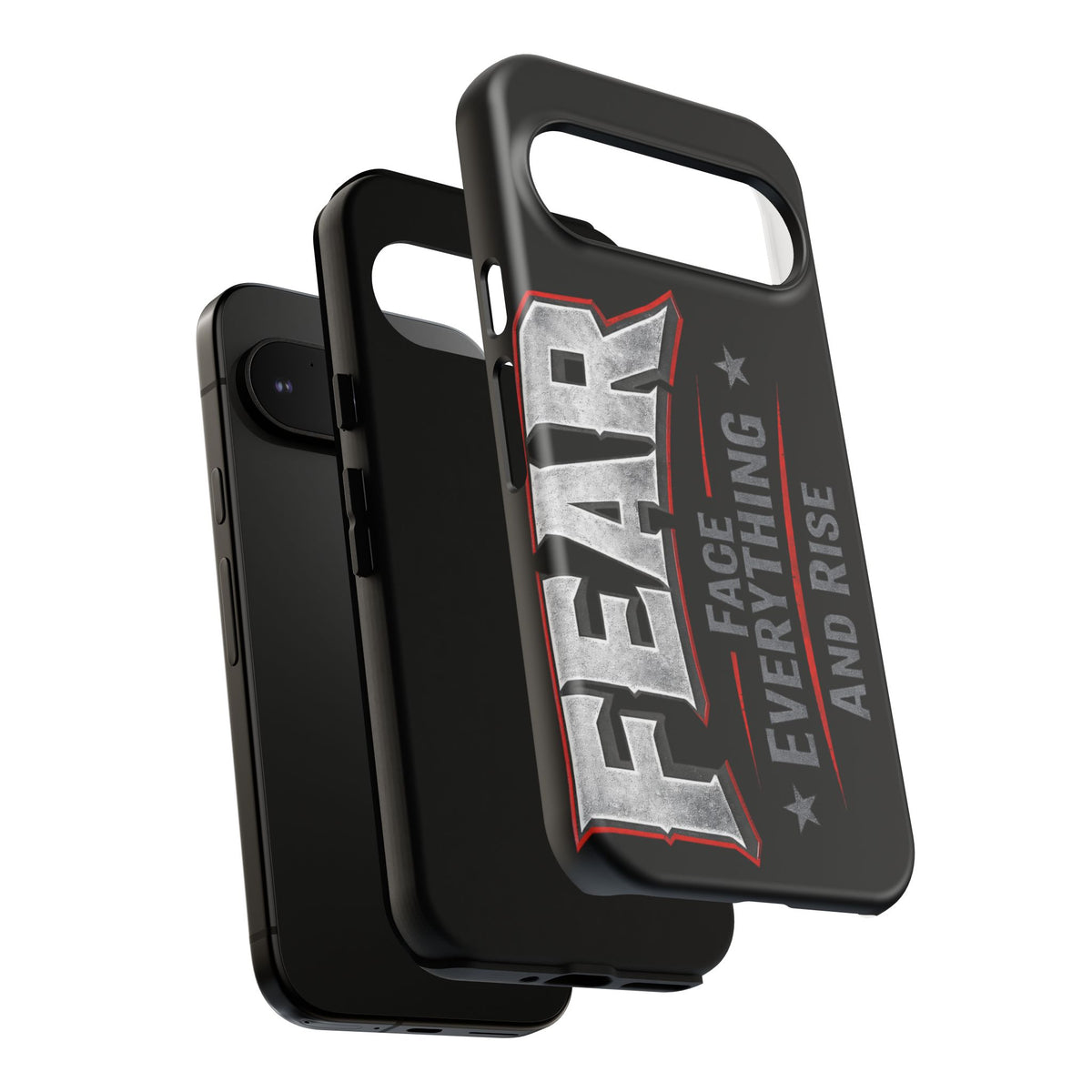 Fear Face Everything and Rise phone case by Printify, featuring a bold design and durable protection for smartphones.