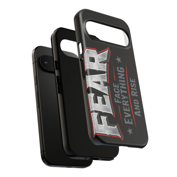 Fear Face Everything and Rise phone case by Printify, featuring a bold design and durable protection for smartphones.