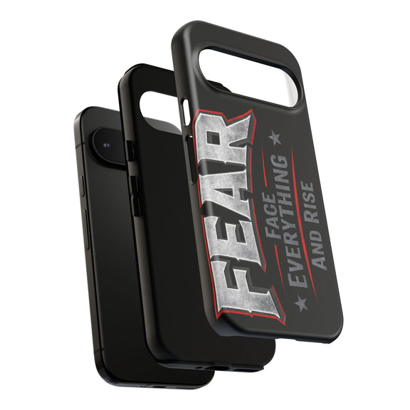 Fear Face Everything and Rise phone case by Printify, featuring a bold design and durable protection for smartphones.