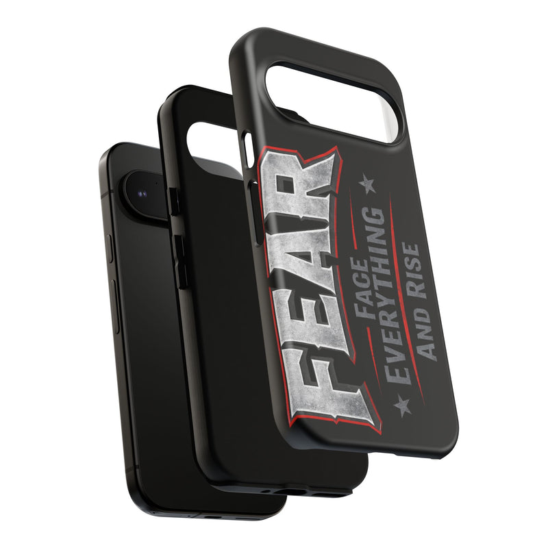 Fear Face Everything and Rise phone case by Printify, featuring a bold design and durable protection for smartphones.