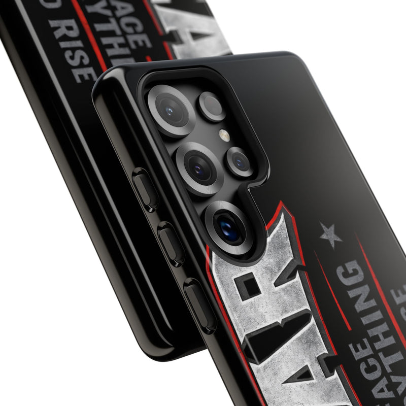 Fear Face Everything and Rise Phone Case by Printify featuring a bold, inspirational design on a sleek phone case.