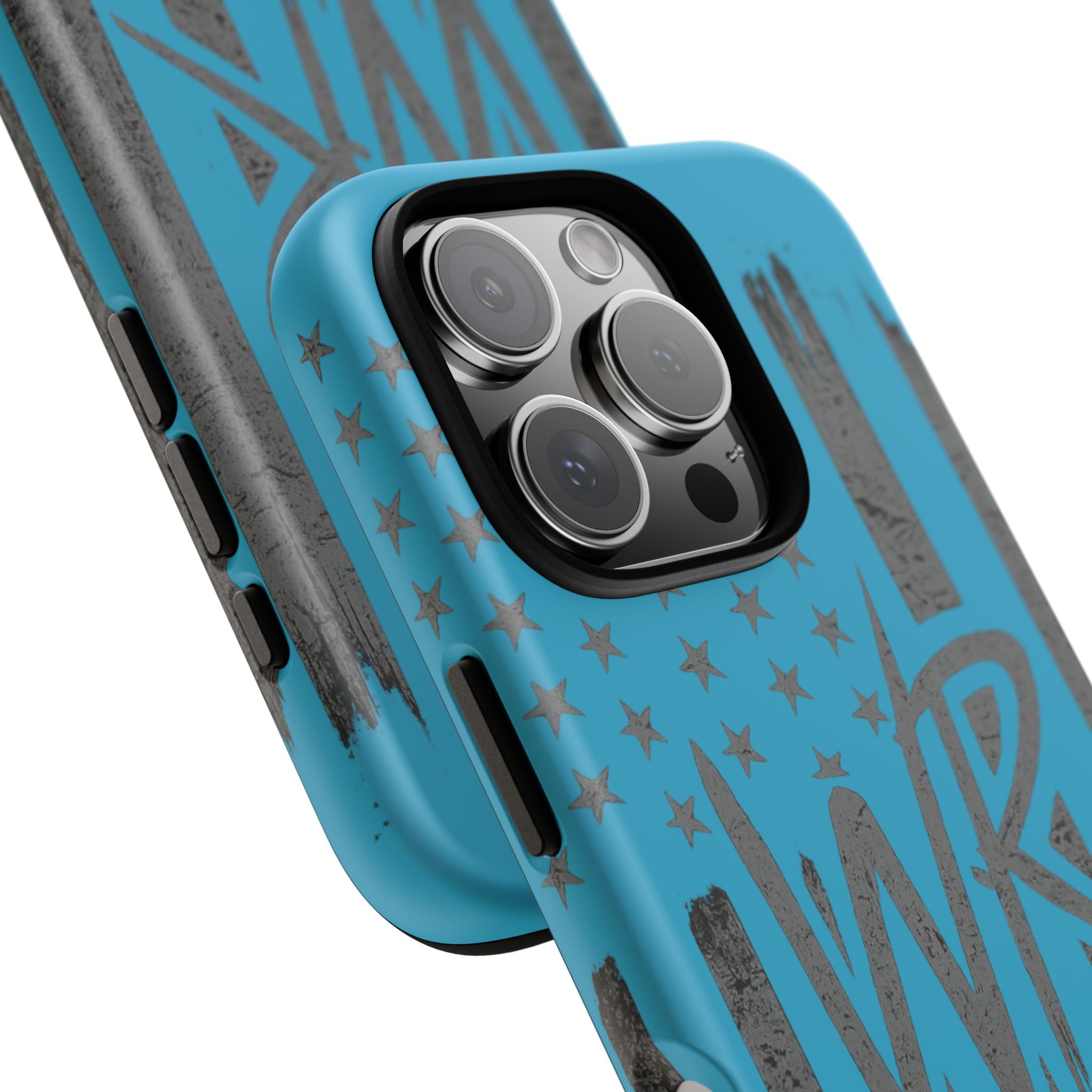 Patriotic blue 'WR' flag tough phone case by Printify, showcasing a durable design and vibrant flag pattern.