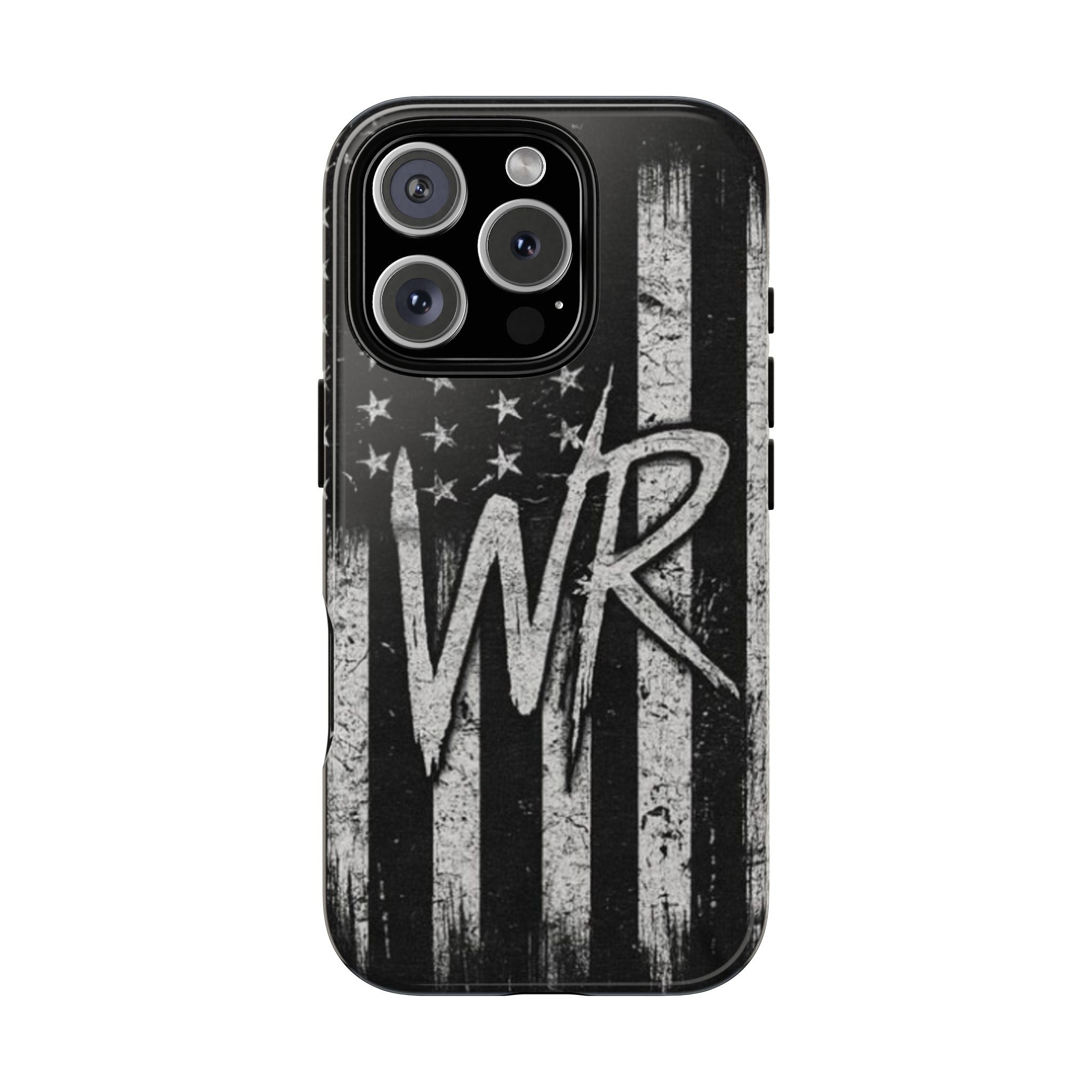 Patriotic Monogram Tough Phone Case – Distressed American Flag with WR