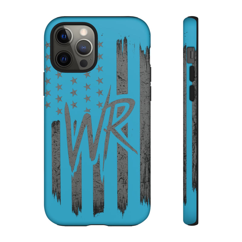 Patriotic blue 'WR' flag tough phone case by Printify, featuring a durable design and vibrant flag graphics.