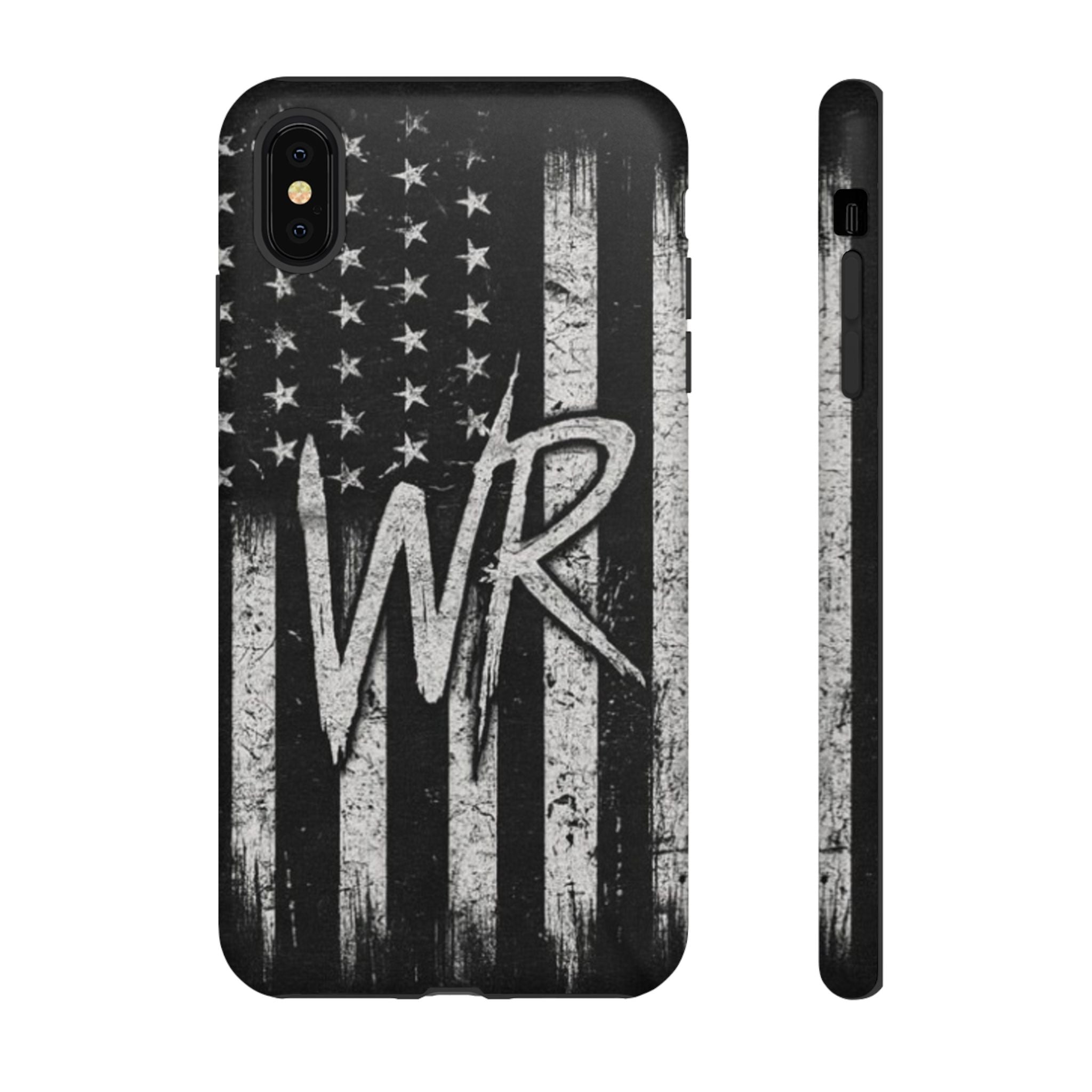 Patriotic Monogram Tough Phone Case – Distressed American Flag with WR