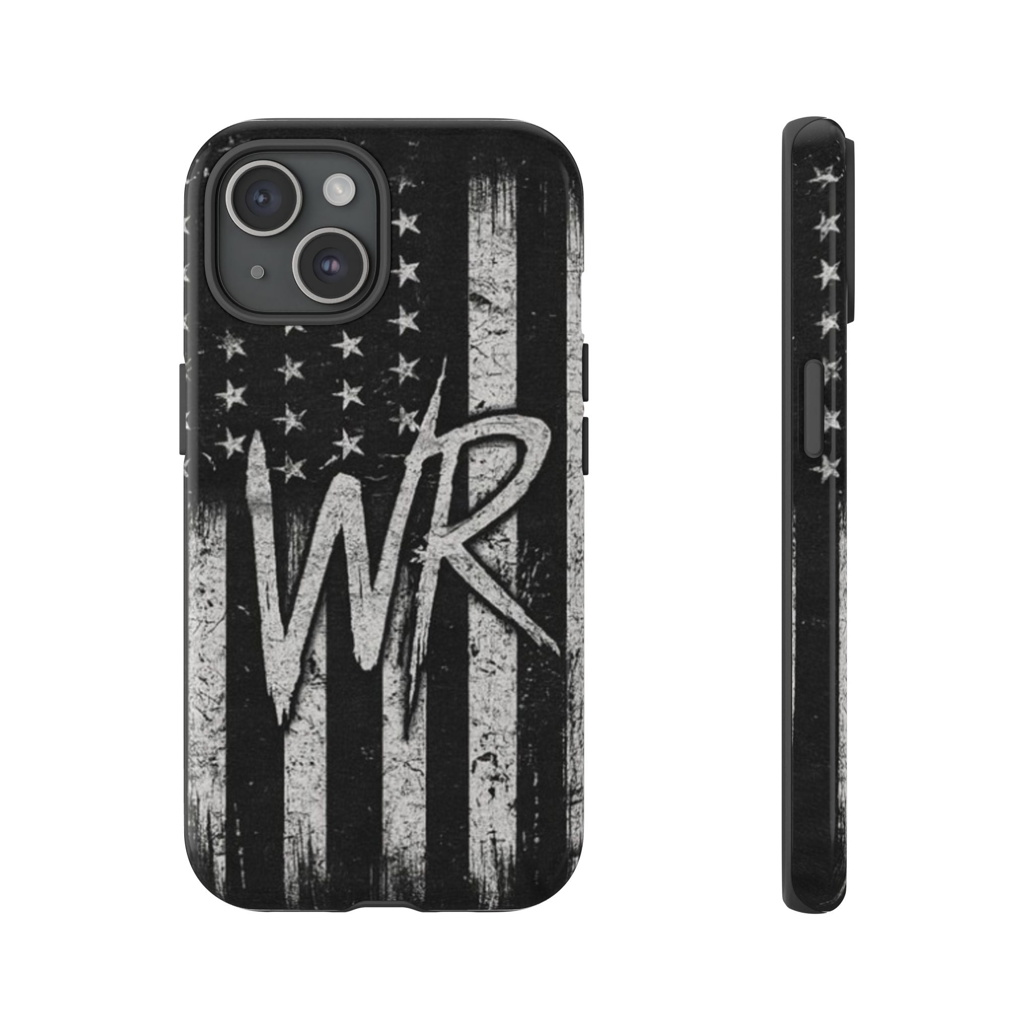 Patriotic Monogram Tough Phone Case – Distressed American Flag with WR