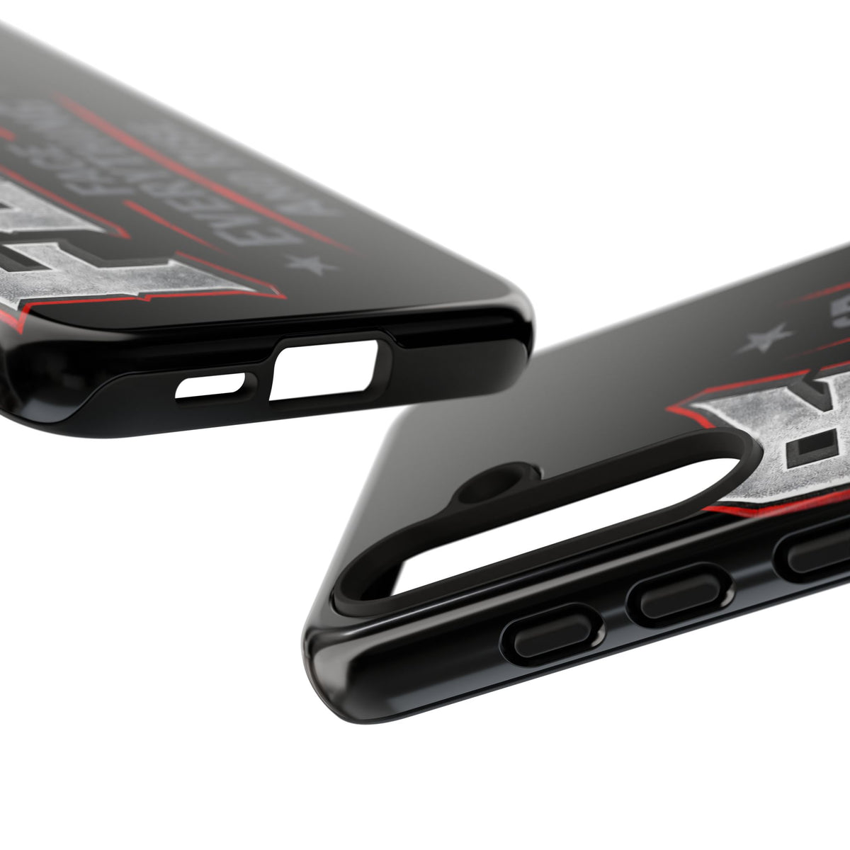 Fear phone case by Printify featuring an inspiring design with the phrase "Face Everything and Rise" on a sleek surface.