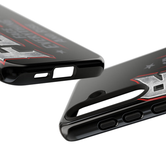 Fear phone case by Printify featuring an inspiring design with the phrase "Face Everything and Rise" on a sleek surface.