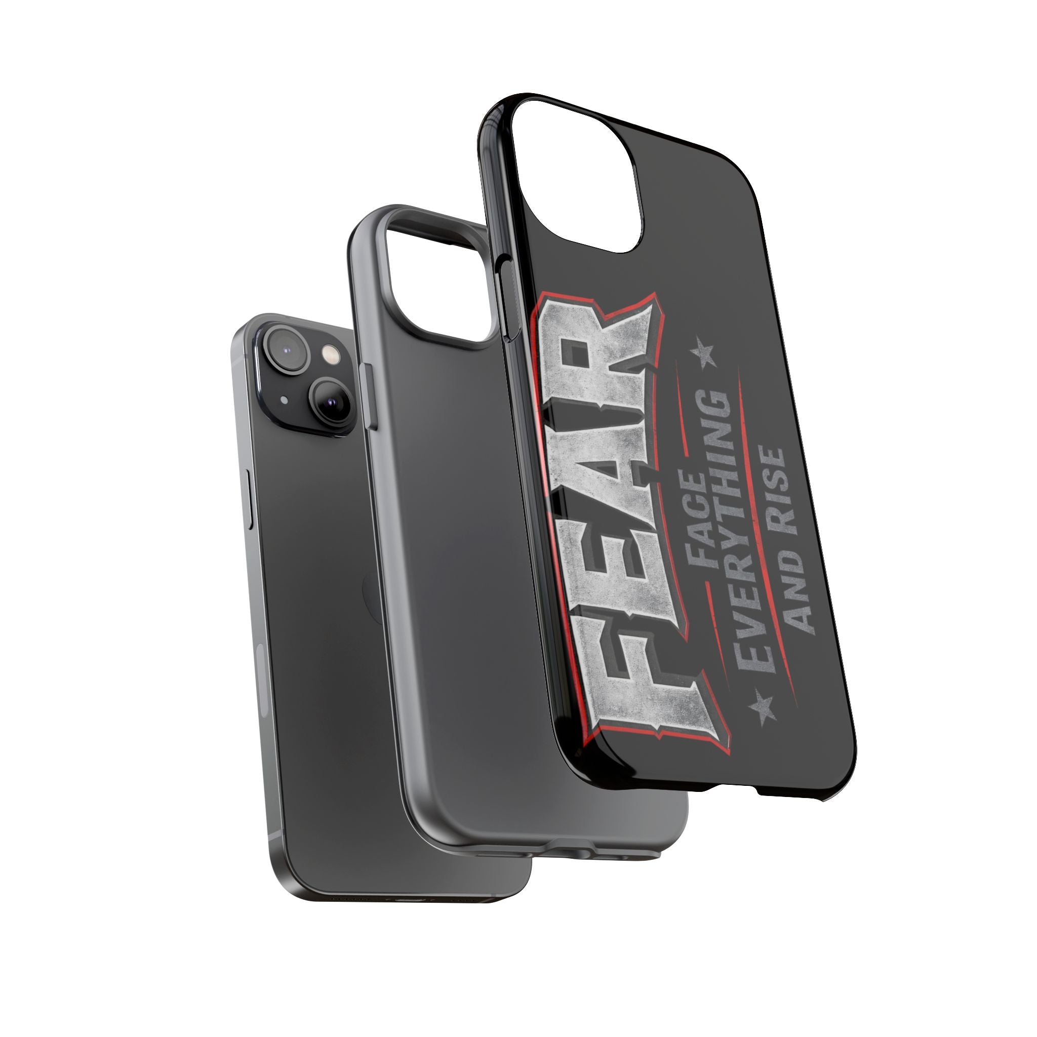Fear — Face Everything and Rise Phone Case by Printify featuring a bold, motivational design on a sleek phone case.