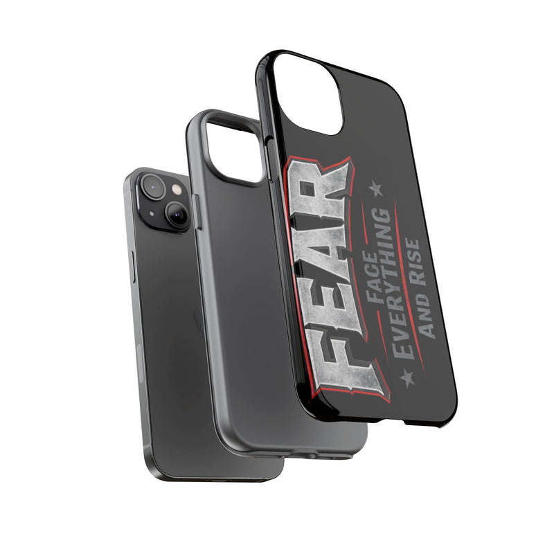 Fear — Face Everything and Rise Phone Case by Printify featuring a bold, motivational design on a sleek phone case.