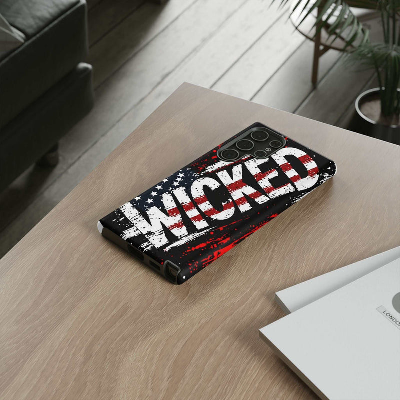 Distressed American flag phone case featuring "VETERAN" graphic by Printify, showcasing rugged patriotic design.