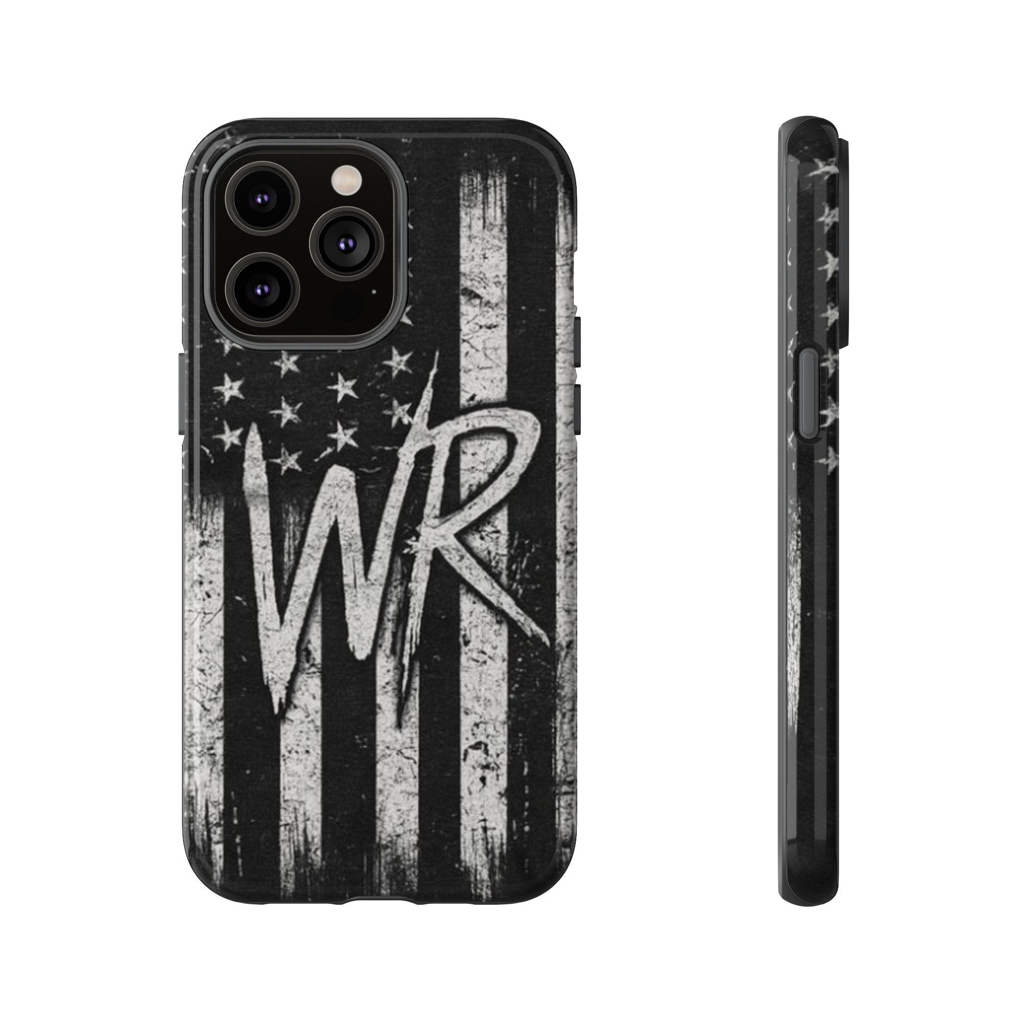Patriotic Monogram Tough Phone Case – Distressed American Flag with WR