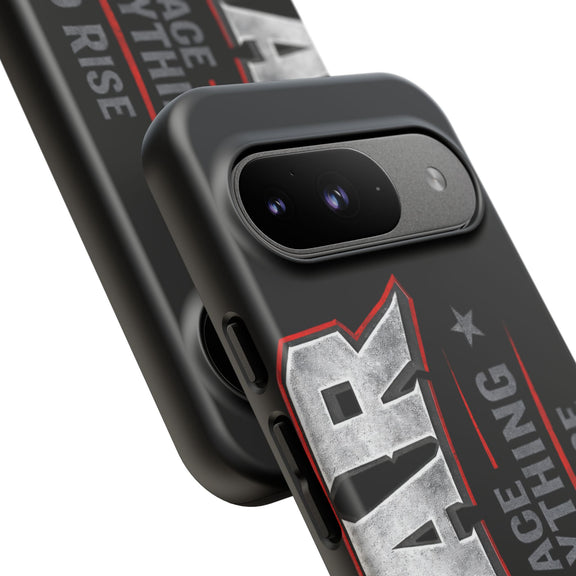 Fear Face Everything and Rise phone case by Printify featuring a bold design on a sleek protective cover.