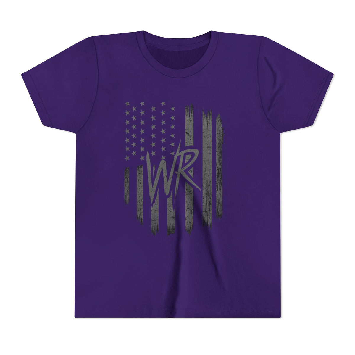Youth Tee  Distressed American Flag with WR Monogram - Wicked & Riled Clothing