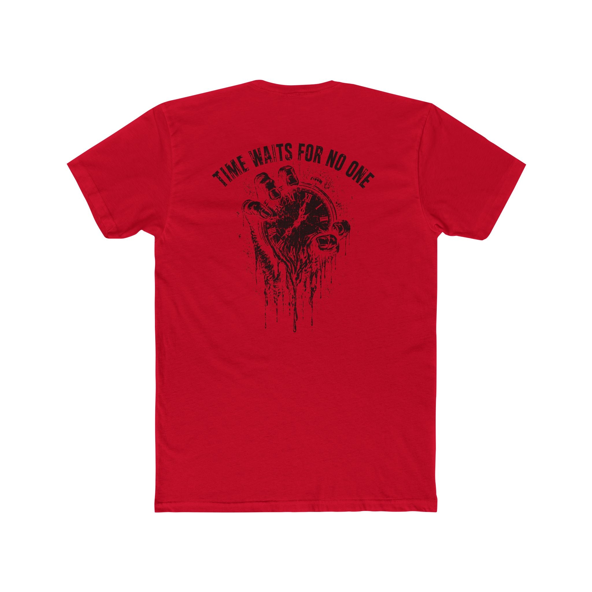 Time Waits For No One Tee — Skull & Clock Graphic Cotton T‑Shirt