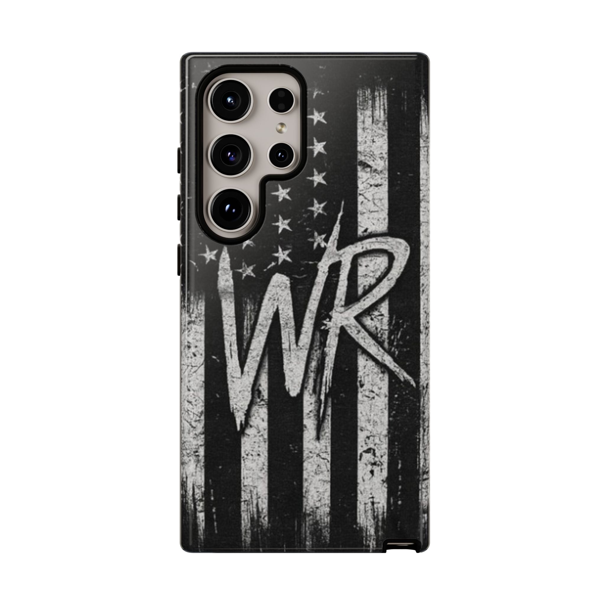Patriotic Monogram Tough Phone Case – Distressed American Flag with WR