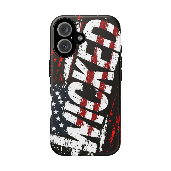 Distressed American flag phone case with "VETERAN" graphic by Printify, showcasing rugged patriotic design.