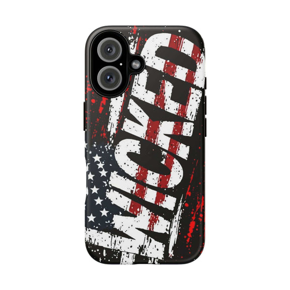 Distressed American flag phone case with "VETERAN" graphic by Printify, showcasing rugged patriotic design.