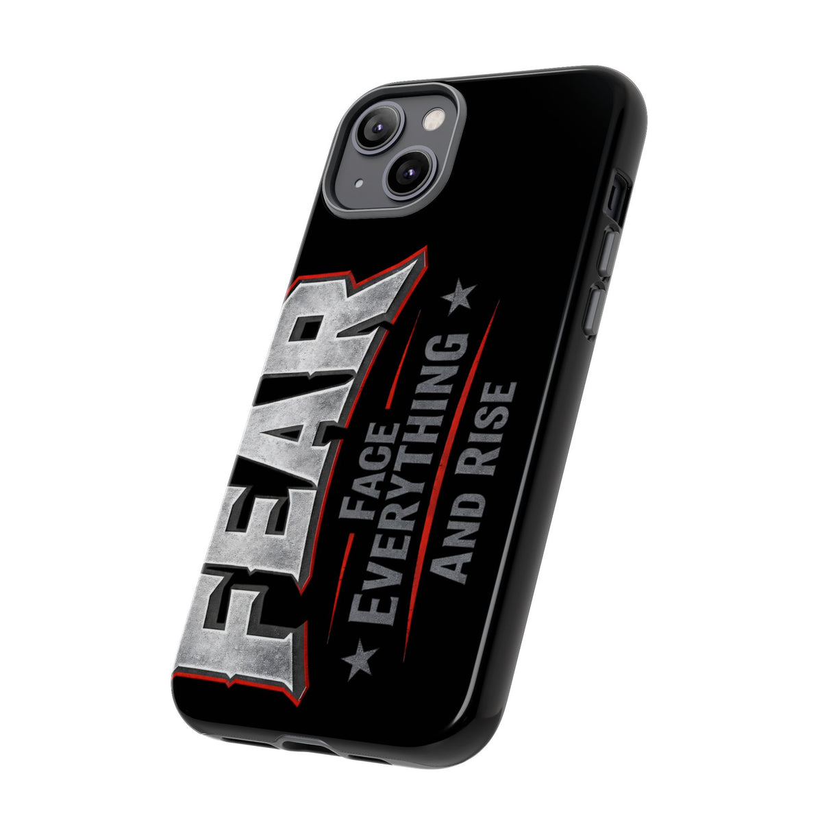 Fear Face Everything and Rise phone case by Printify, featuring a bold design and durable protection for smartphones.