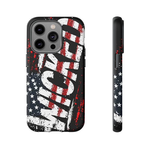 Distressed American flag phone case with "VETERAN" graphic by Printify, showcasing rugged patriotic design and protection.