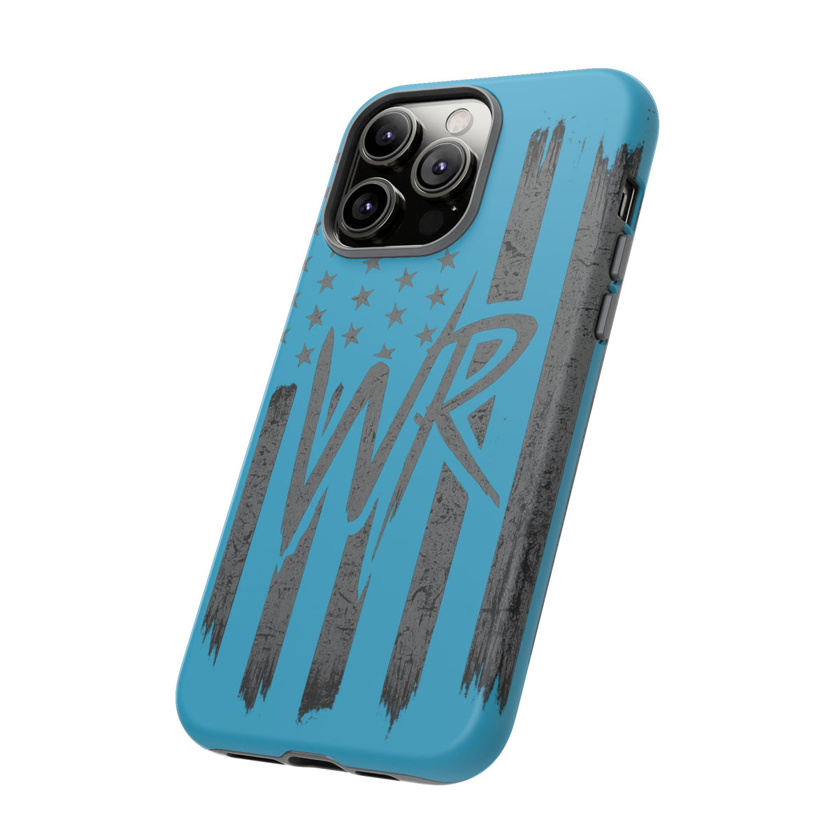 Patriotic blue 'WR' flag tough phone case by Printify featuring a durable design and vibrant flag graphics.