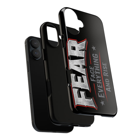 Fear — Face Everything and Rise Phone Case by Printify, featuring a motivational design with bold text on a sleek phone case.