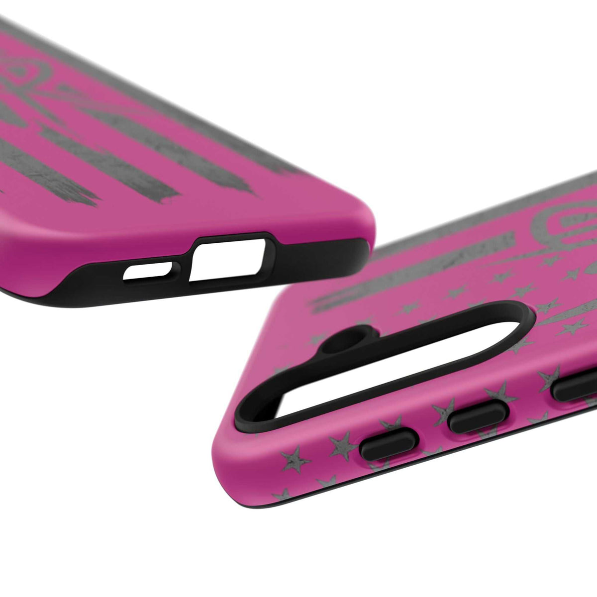 Pink 'WR' Flag Tough Phone Case by Printify, featuring a durable design and vibrant flag pattern for protection.