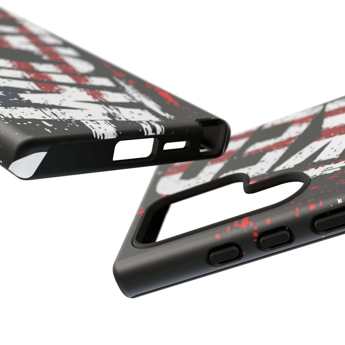 Distressed American flag phone case featuring "VETERAN" graphic by Printify, showcasing rugged patriotic design.