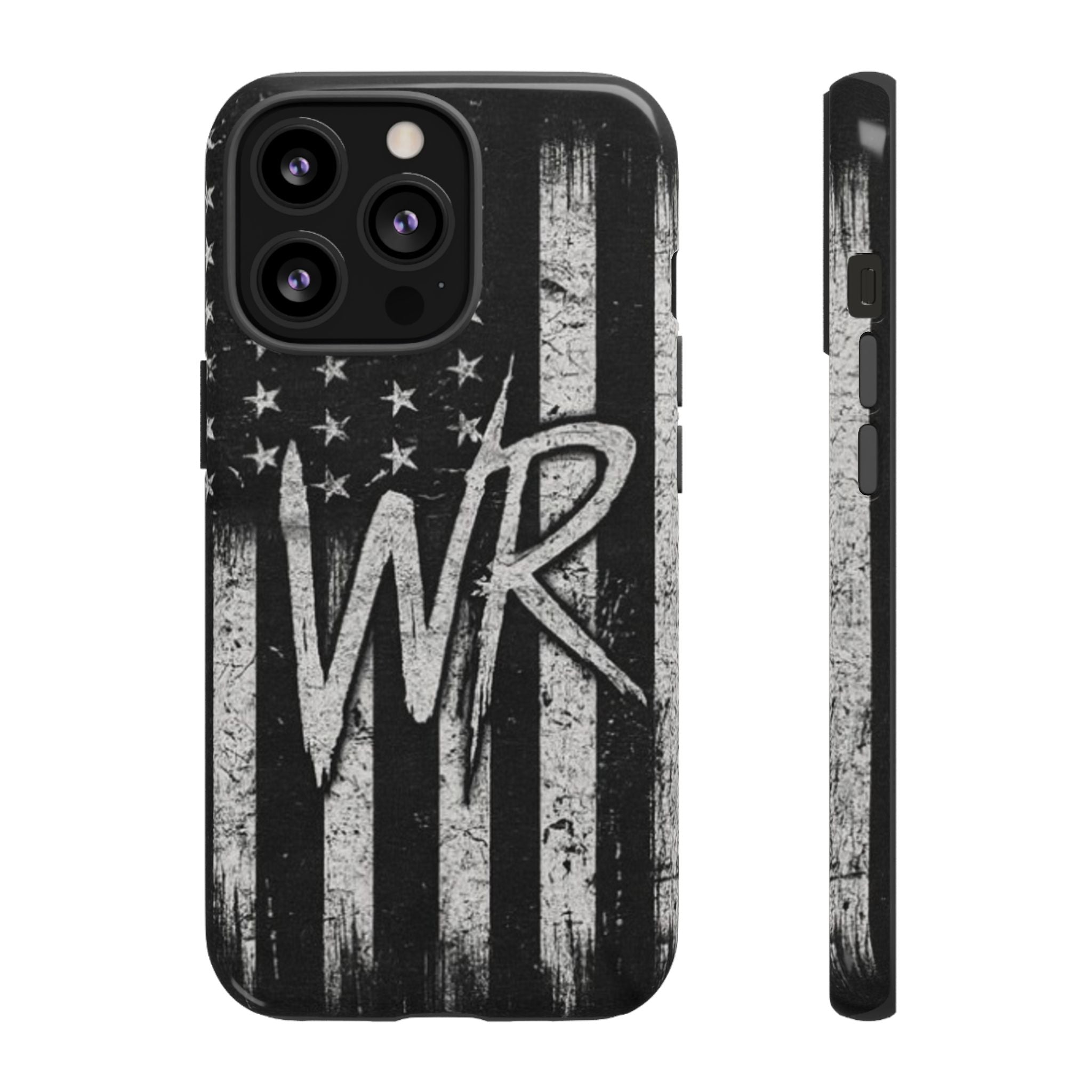 Patriotic Monogram Tough Phone Case – Distressed American Flag with WR