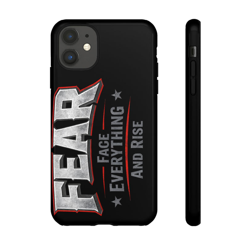 Fear Face Everything and Rise phone case by Printify featuring a vibrant design on a sleek protective case.