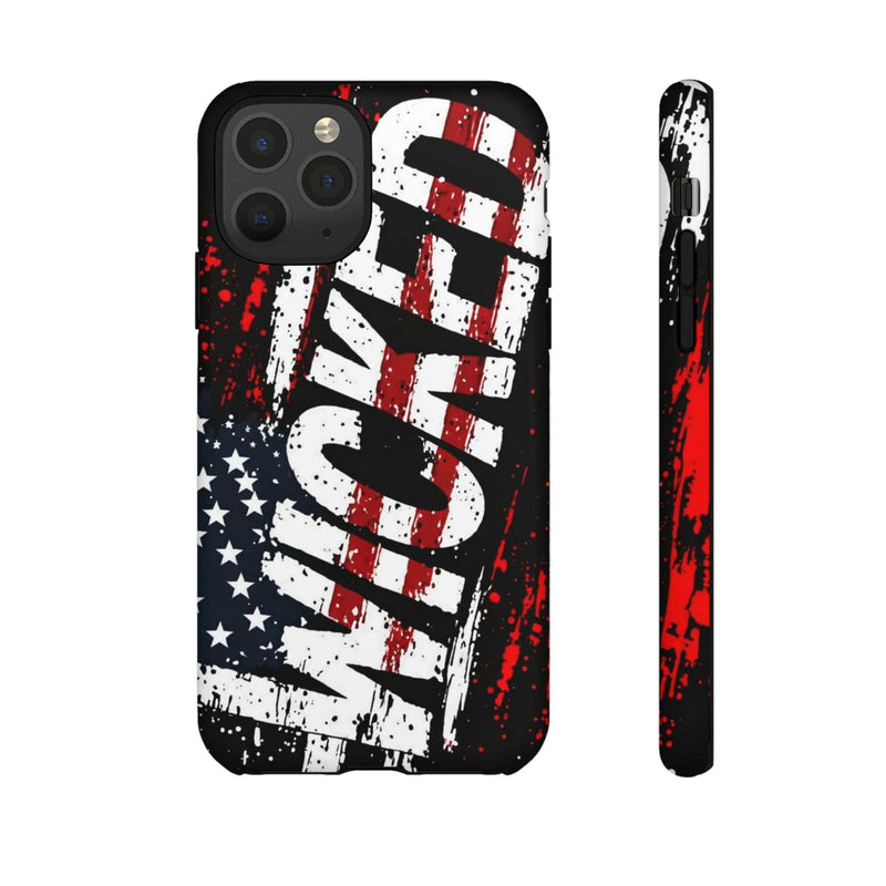 Distressed American flag phone case with "VETERAN" graphic, rugged design for protective smartphone coverage by Printify.