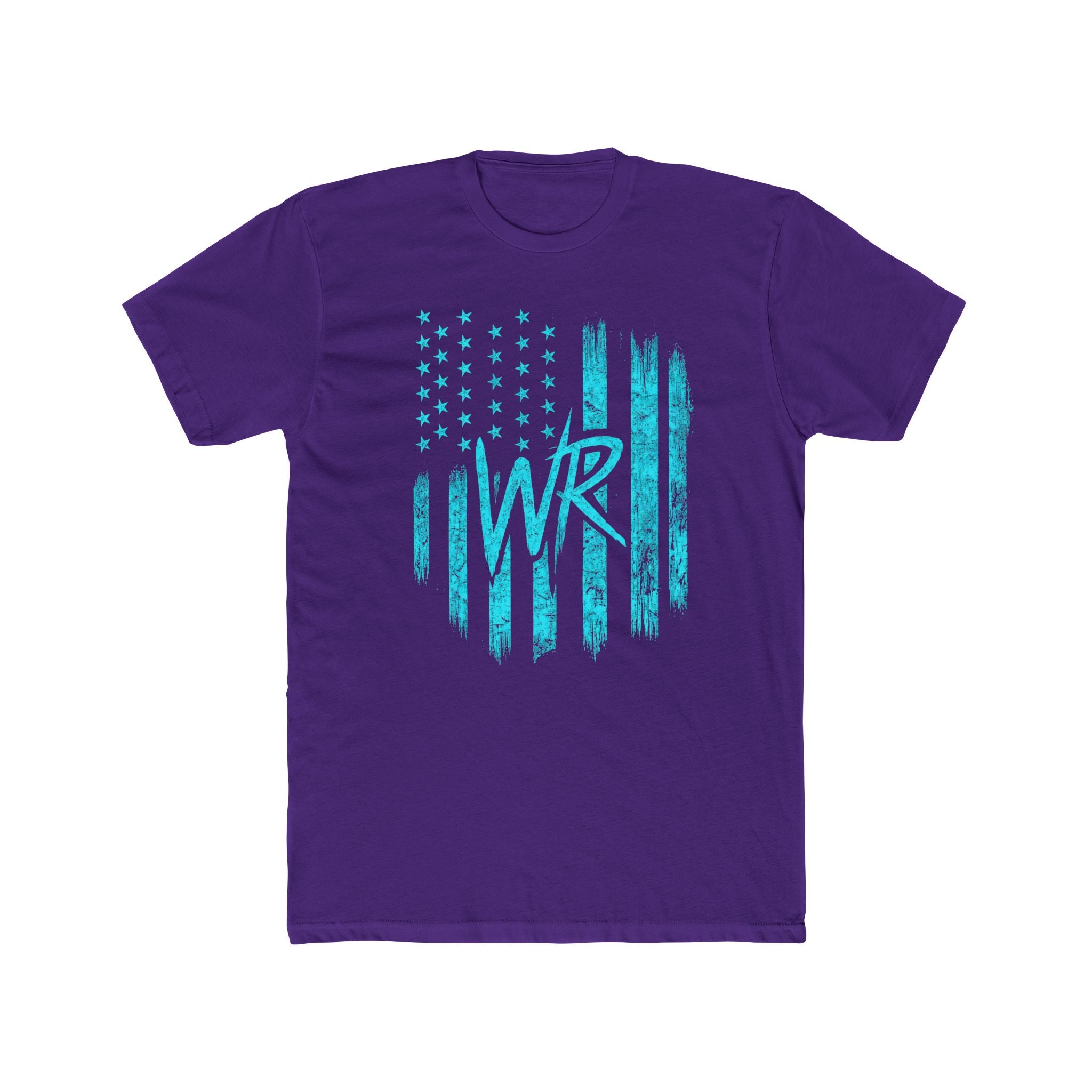 Distressed Turquoise Flag Tee with 'WR' Monogram