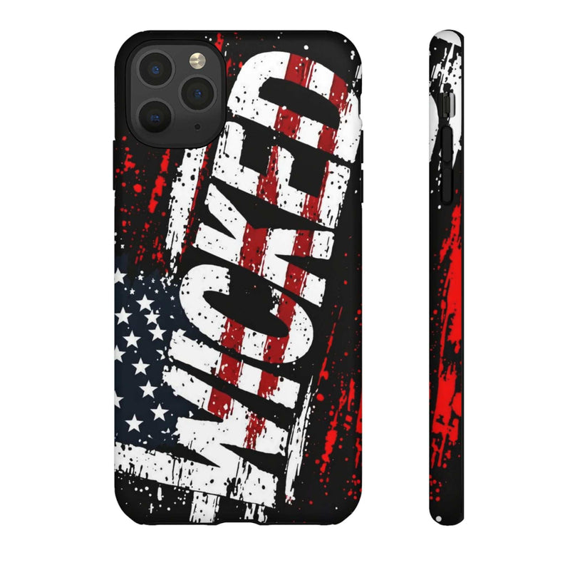 Distressed American flag phone case with "VETERAN" graphic, showcasing rugged protection by Printify.