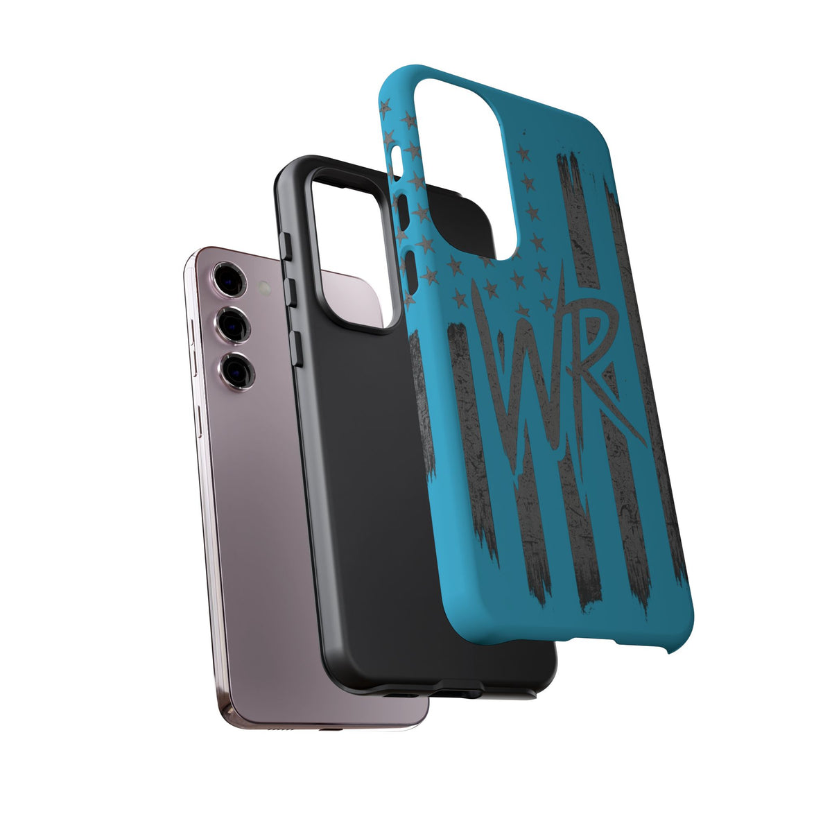 Patriotic blue 'WR' flag tough phone case by Printify, featuring a durable design with vibrant flag graphics.
